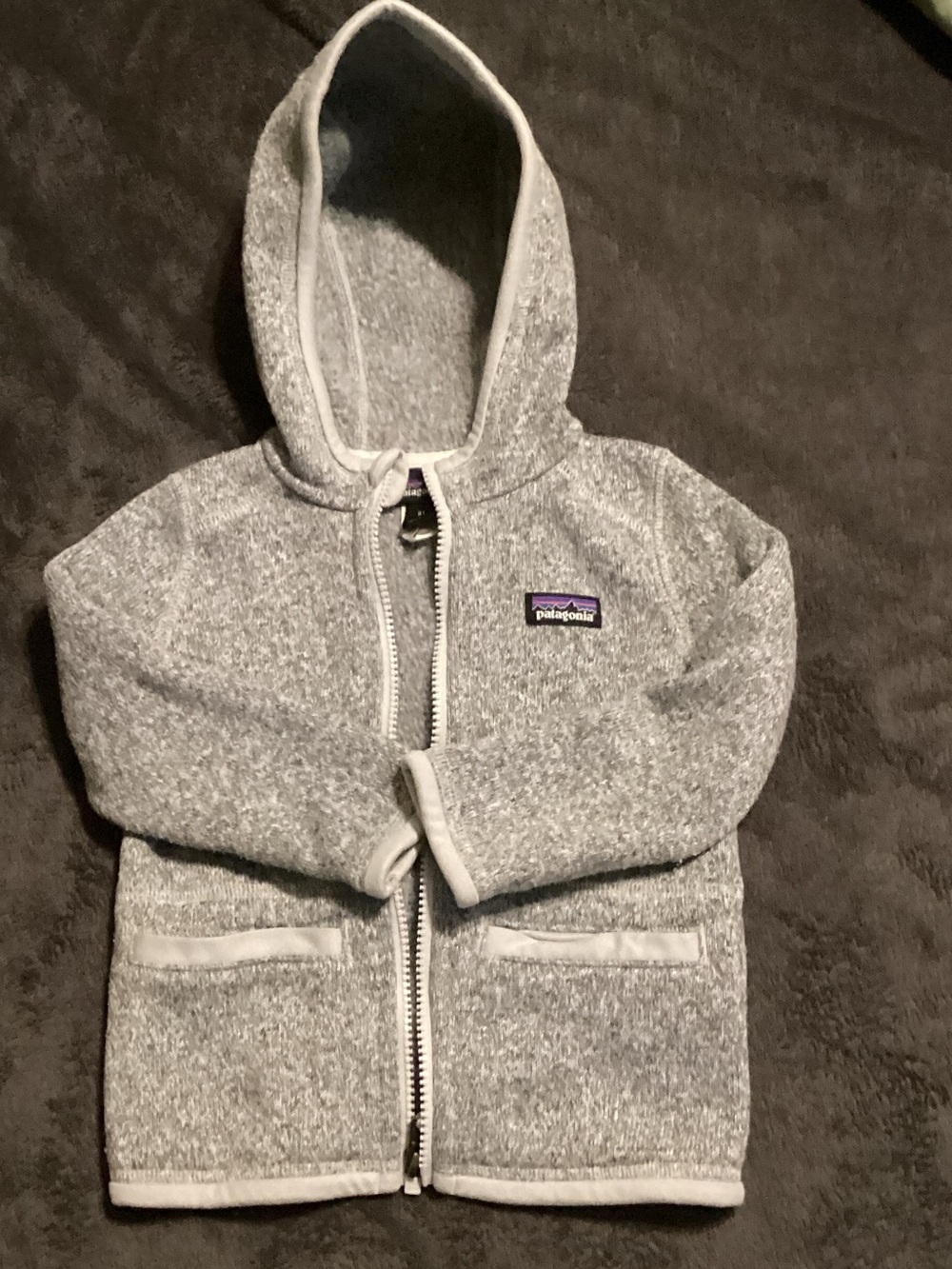 Patagonia Kids Gray Hooded Zip Sweatshirt size 2T.